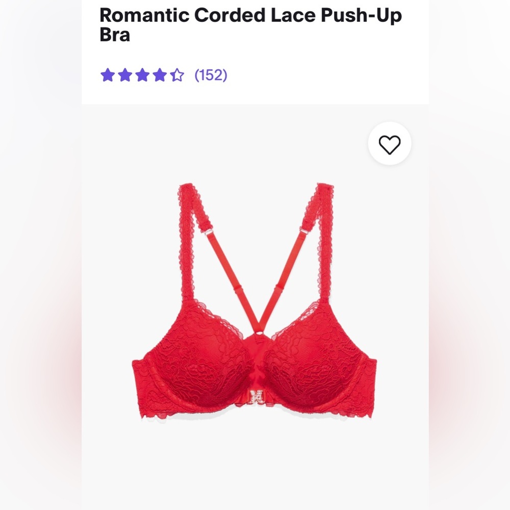 38D Romantic Corded Lace Push-up Bra in Goji Berry Red Savage X Fenty by Rihanna